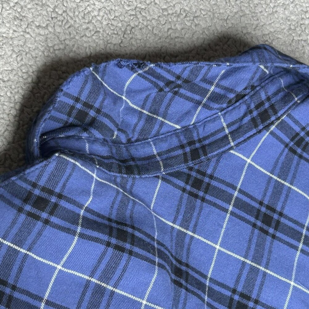 J Jill Shirt Womens Medium Tall Blue Plaid Button Front Tunic 100% Cotton - Picture 13 of 14
